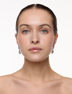 Серьги "Double Drops Crystal" Silver