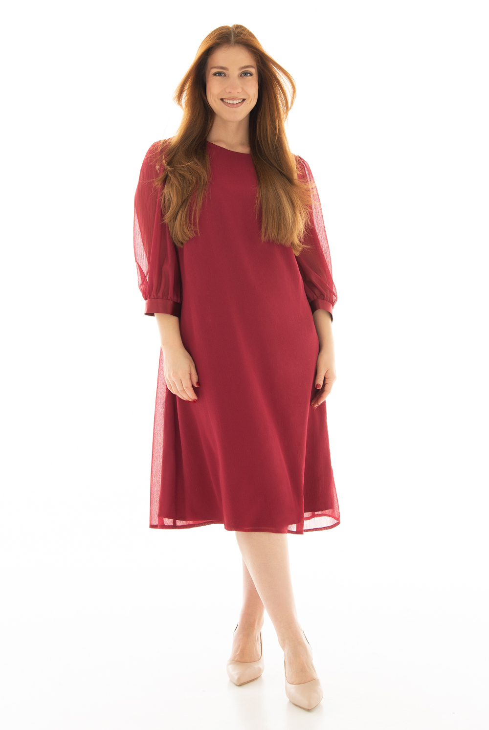 Платье женское 3452зпб, бордовый #295Бор053452зпб