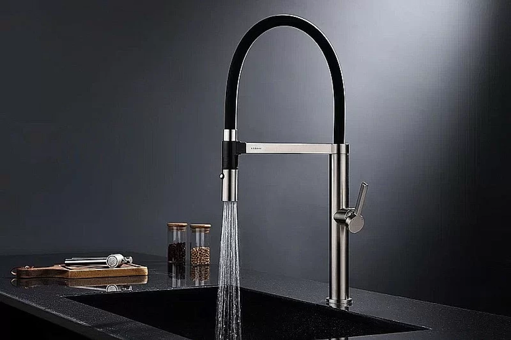 Смеситель для кухни Paulmark Leader Le214101-BS брашированная сталь