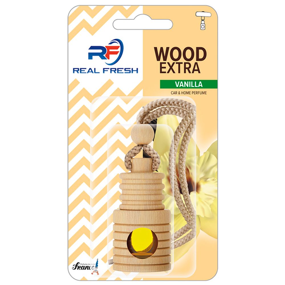 АРОМАТИЗАТОР С ПОДВЕСКОЙ REAL FRESH EXTRA WOOD VANILLA 5ML