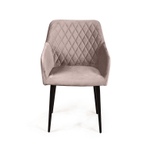 Стул с подлокотниками Robert, бархат пепельно-бежевый 25