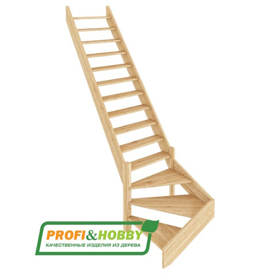 Лестница на второй этаж ЛС-14м Левая (без поручня)