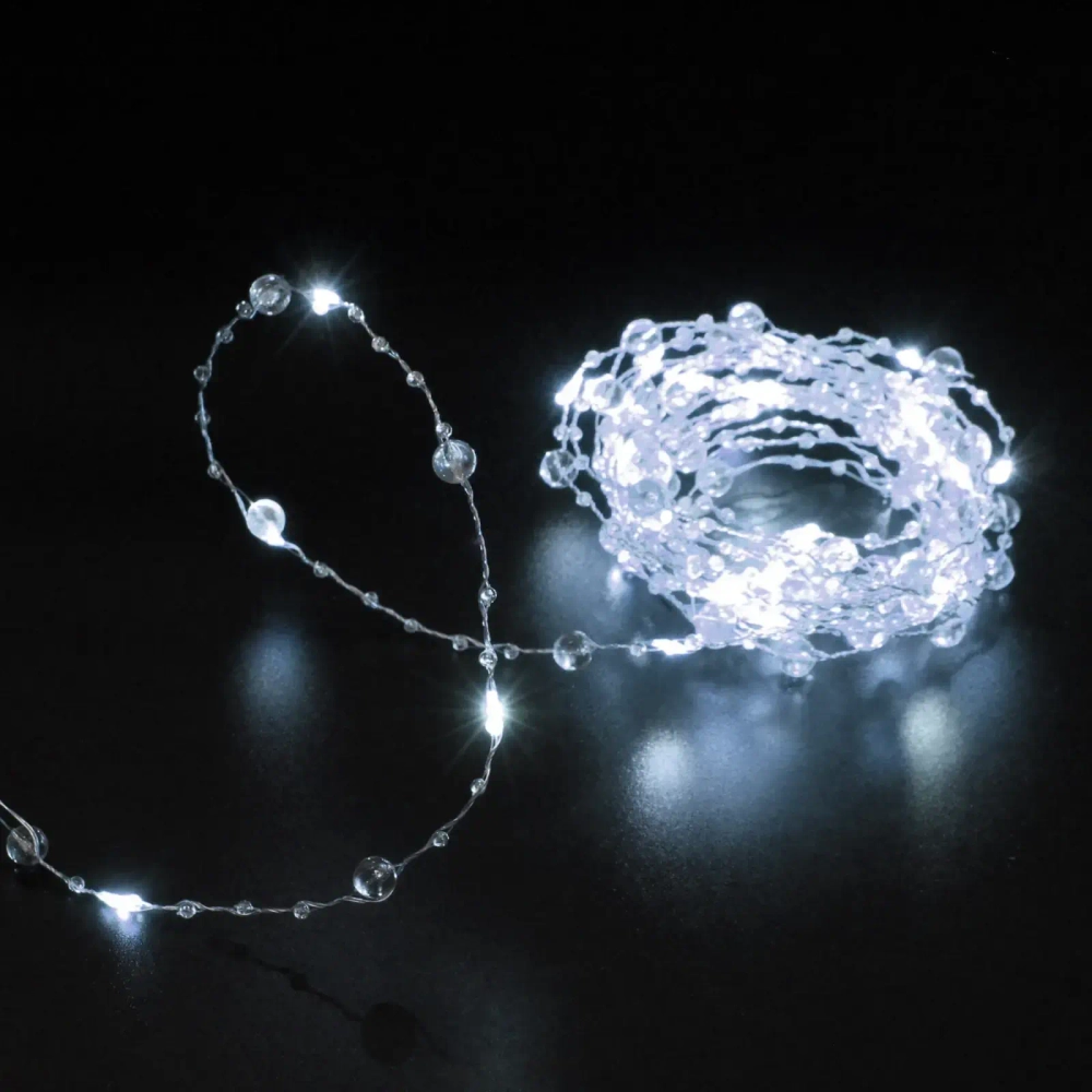 Гирлянда для дома НИТЬ «Льдинка» 5 м 50 ламп LED, 8 реж,IP-20, Белый