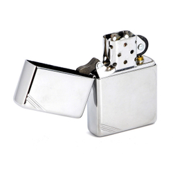 Зажигалка Zippo с полосками, с покрытием High Polish Chrome, латунь/сталь, серебристая