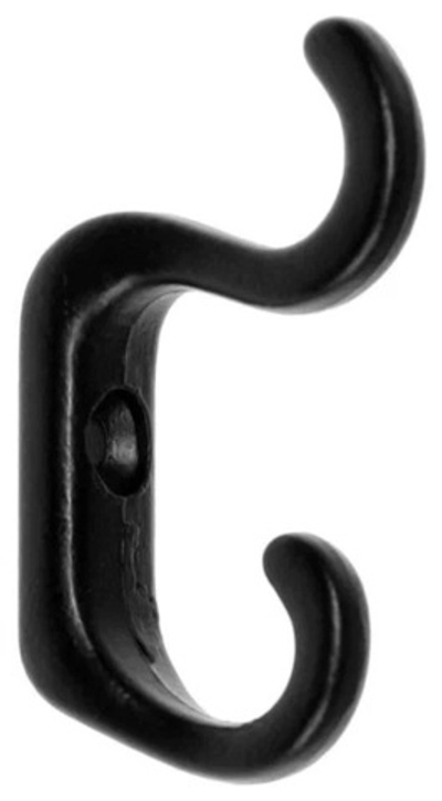 Крючок мебельный КМ220CP/BR двухрожковый черный 5451963
