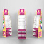 Стойка для размещения товара напольная усиленная ЗОЛОТАЯ СКАЗКА, 200х60х40 см, 3 полки, 18 крючков