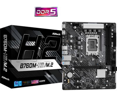 Материнская плата ASRock B760M-H2/M.2 LGA1700 2xDDR5 4xSATA RAID 2xM.2 2xHDMI mATX