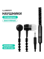 Наушники Luazon VBT 1.10 «Молния», вакуумные, микрофон, чёрн