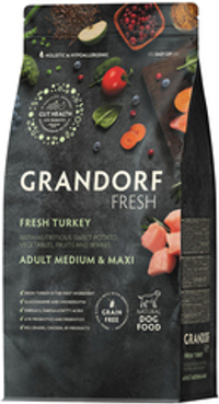 Grandorf Fresh 3кг Holistic Medium&Maxi Turkey&Sweet Potato Сухой корм для собак средних и крупных пород, свежее мясо индейки с бататом