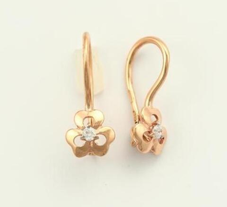 Серьги из золота с фианитами