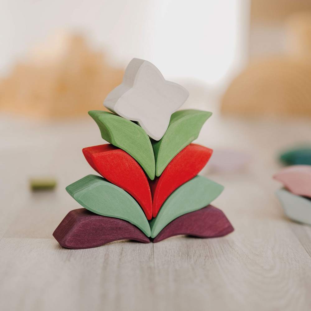 Деревянная мозаика круглая "цветок Лара", 73 детали