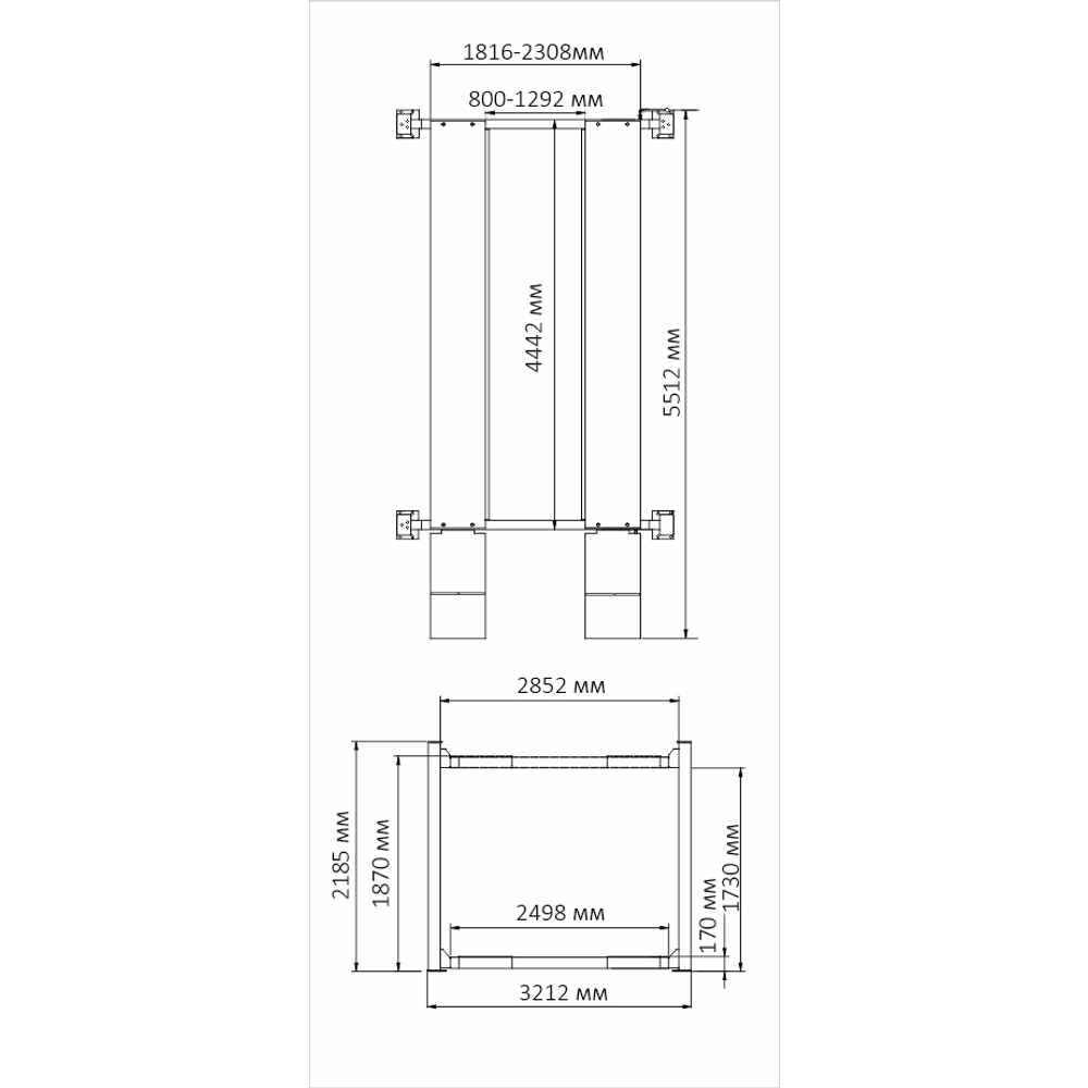 A440 (PEAK 409) Подъемник четырехстоечный, 4 т. для слесарных работ