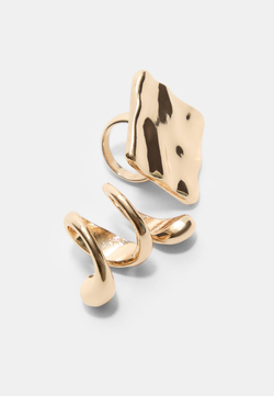 STRADIVARIUS Набор из 2 комбинированных колец, золотой