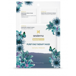 Sesderma Набор масок BEAUTY TREATS PURE "Чистая красота" - Black Pore Mask, Тканевая маска для очищения пор, 1 шт + Purifying Therapy Mask, Трёхступенчатая очищающая маска для лица, 1 шт