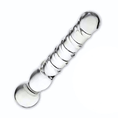 Стеклянный спиральный жезл Joystick - 20 см. (Цвет: прозрачный)