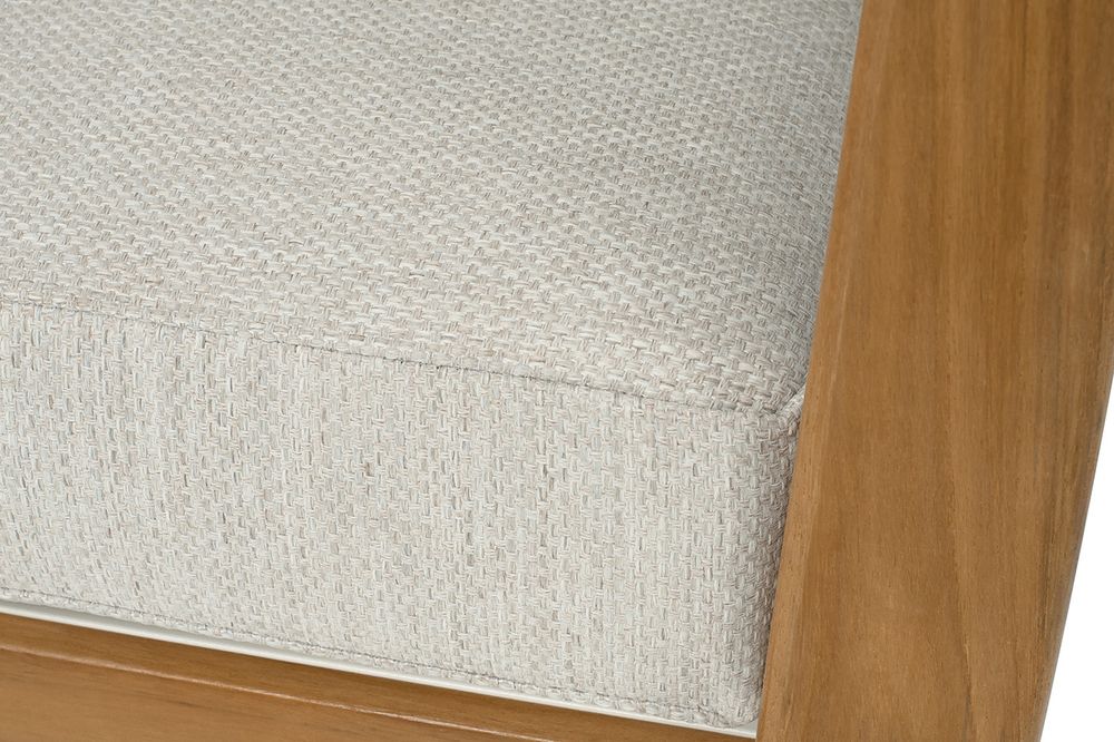 "Сидней" кресло плетеное из роупа, основание тик, каркас алюминий бежевый, роуп бежевый, ткань бежевая