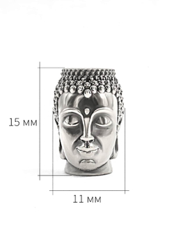 Фото с размерами шарма Будда серебро 925 для браслета