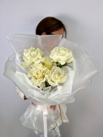 Французские розы , цвет розовый , 3 штуки