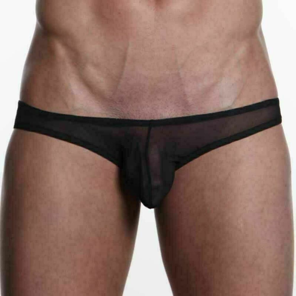 Мужские трусы брифы черные прозрачные Joe Snyder Black Brief