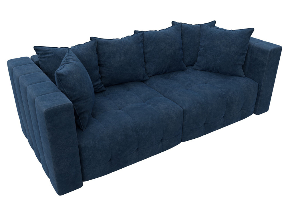 Диван прямой Лига-052 НПБ, BRUT 11 синий, Велюр, 128767
