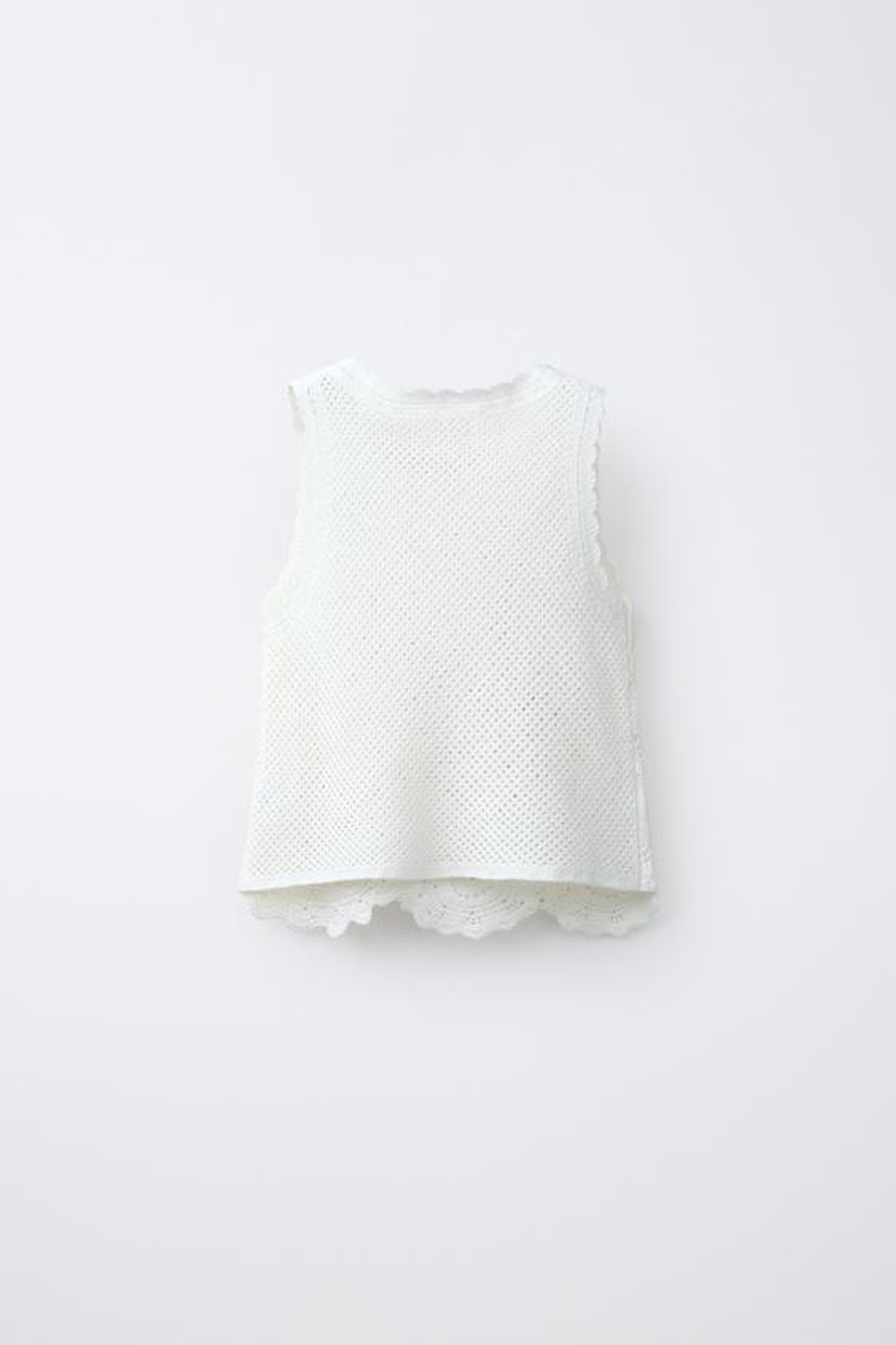 ZARA ТОП ИЗ КРУЖЕВА КРОШЕ С ЦВЕТАМИ, ЭКРЮ