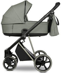 Детская коляска Roan Sol Vintage Luxury 2.0 3 в 1 с автокреслом Tutis Elo Lux EduSky Black VIN 02/SG Sage Green/Sage/руч.Black