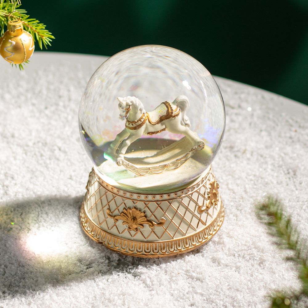 МУЗЫКАЛЬНАЯ СТАТУЭТКА "СНЕЖНЫЙ ШАР" 10Х10Х14 СМ