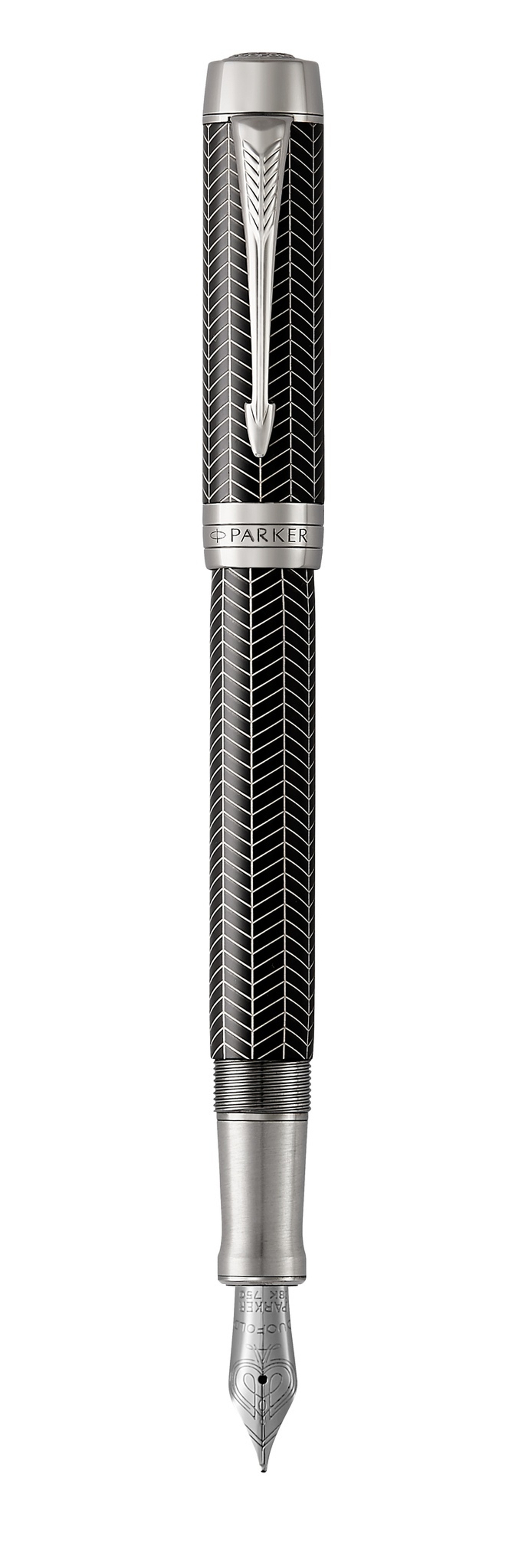 Перьевая ручка Parker Duofold Prestige Centennial, Black Chevron CT, перо: M