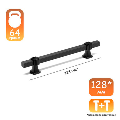 Ручка скоба CAPPIO алюминий 128мм цвет черный 9626081