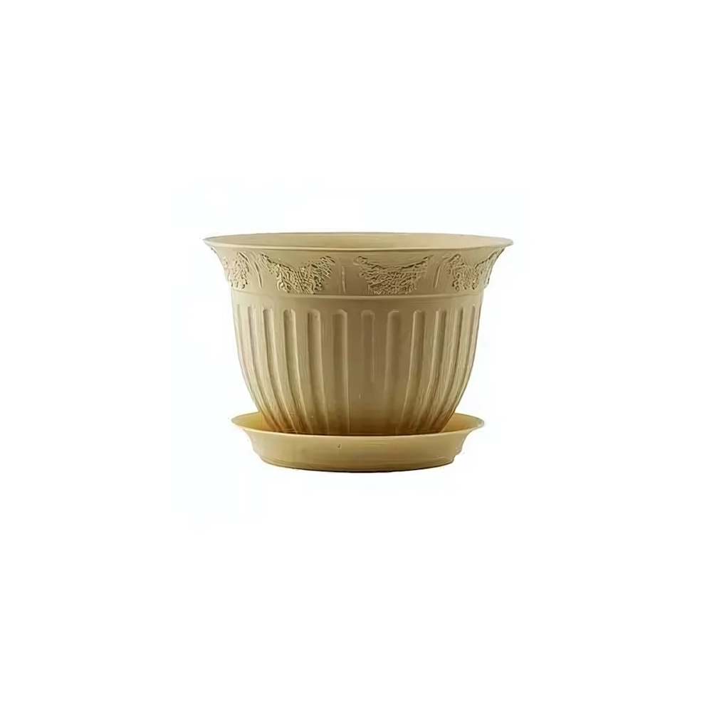 Горшок Виноград, D 19, 1,6 л, кремовый с поддоном