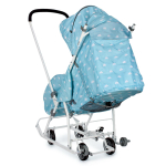 Санки-коляска "Наши Детки 3-1К" с облачками голубой