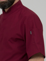 Бордовая мужская рубашка-китель "Мир" для повара и кондитера NVDesign