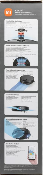 Робот-пылесос Xiaomi Robot Vacuum T12, 45Вт, черный/черный [bhr7726gl]