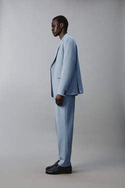 ZARA КОСТЮМНЫЕ БРЮКИ СТРУКТУРИРОВАННЫЕ, НЕБЕСНО-ГОЛУБОЙ