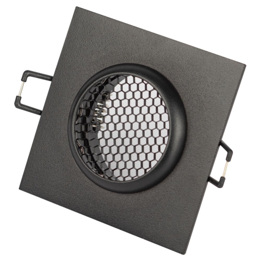 Встраиваемый светильник алюминиевый ЭРА KL110 BK MR16 GU5.3 черный матовый | Алюминиевые встраиваемые светильники