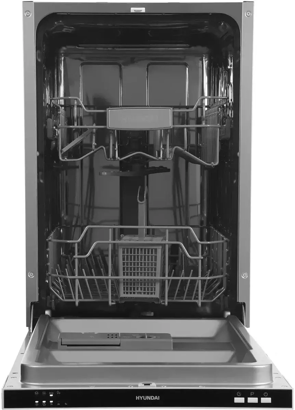Встраиваемая посудомоечная машина Hyundai HBD 441 серебристый/белый