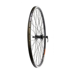 Колесо переднее 27.5" TRIX, профиль алюминиевый, двойной, 36H, пистонированный, фрезерованный, 584х19,4/25х21,4мм, A/V, анодированный, черный, втулка стальная, под ДИСК, эксцентрик, черная, спица черная