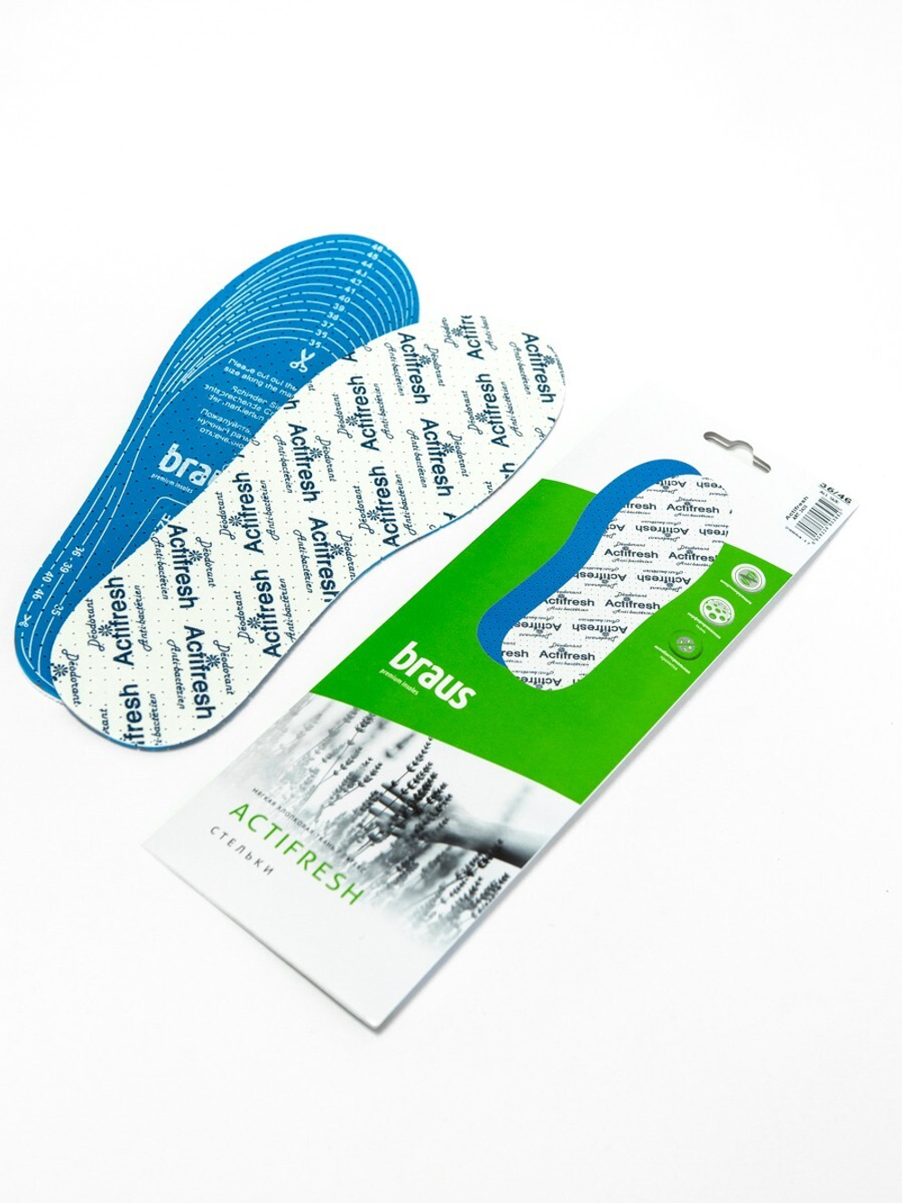 Стельки для обуви Braus Actifresh Латексные с хлопковой тканью размер 35-46