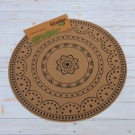 Салфетка на стол 38см плетеная «Афина» черные цветы