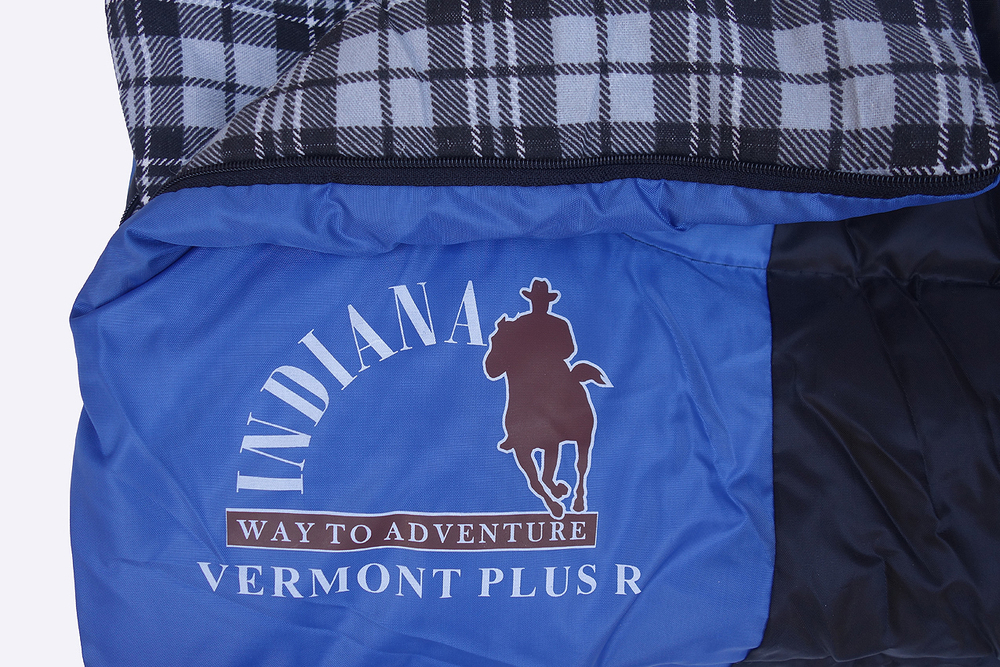 Спальный мешок Vermont Plus L/R-zip, одеяло с подголовником, фланель INDIANA