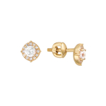 Пусеты с кристаллом Swarovski из жёлтого золота 585 пробы JA-S-1С139309