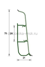 Deconika Напольный плинтус пластиковый Деконика Д70 034 Светлая слоновая кость (70х21х2200 мм)