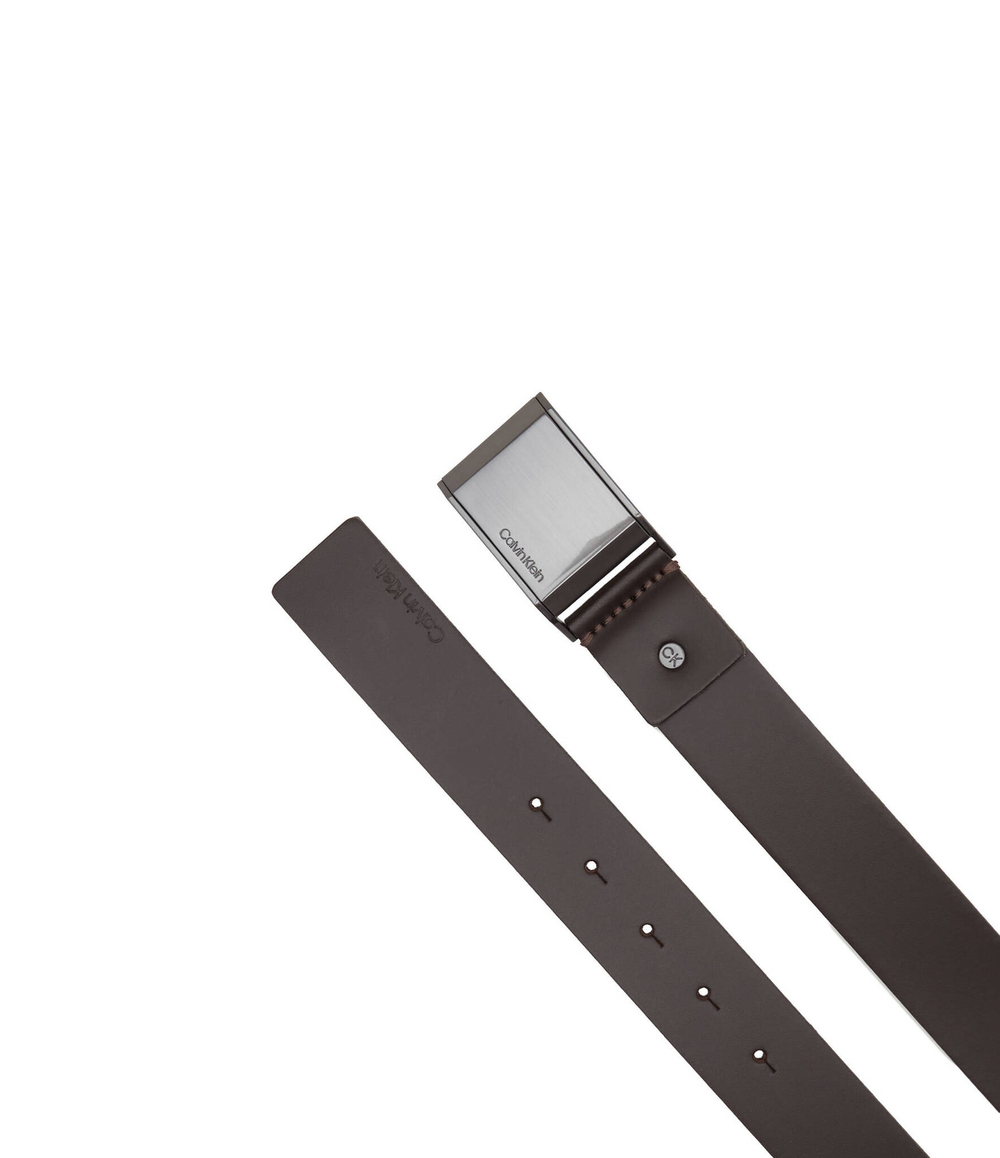 Кожаный ремень ADJ BEVELED PLAQUE 35MM Calvin Klein - коричневый(K50K510950)