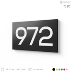 Номер на дверь 972, табличка на дверь для офиса, квартиры, кабинета, аудитории, склада, черная 120х70 мм, Айдентика Технолоджи