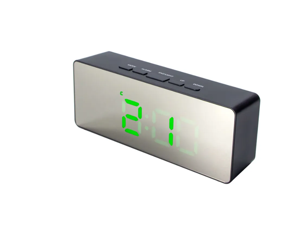 Часы зеркальные LED MIRROR DS-3698L/Green