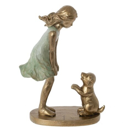 GAEM Фигурка декоративная "Девочка с собакой", L10 W5 H14 см