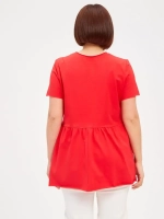 Футболка с баской оверсайз красный