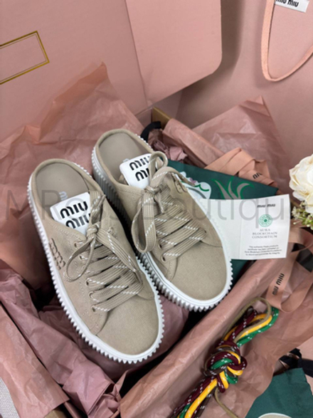 Женские мюли Miu Miu замшевые в коричневом цвете