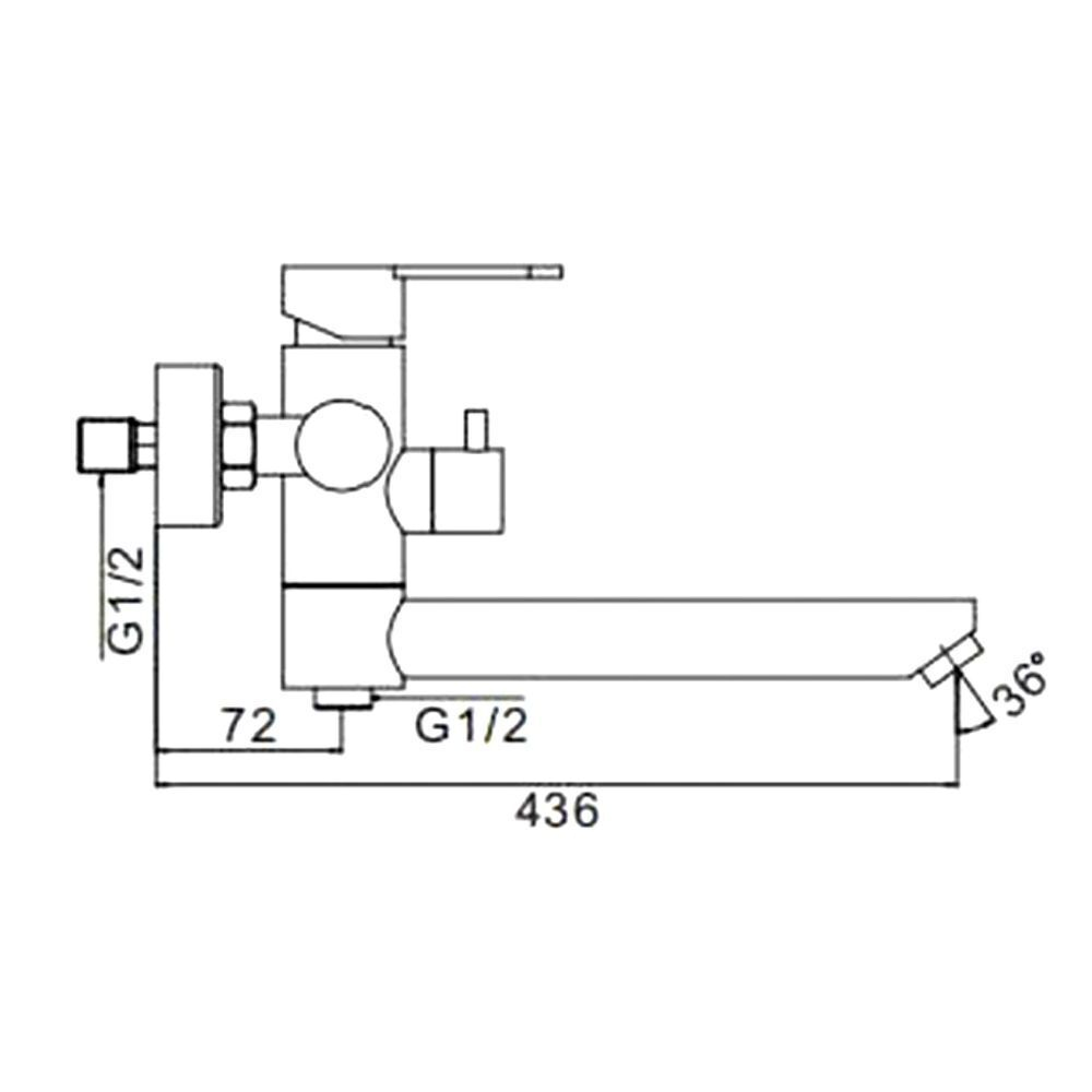 Смеситель для ванны, Frap, с картриджем, чер, F22801-6
