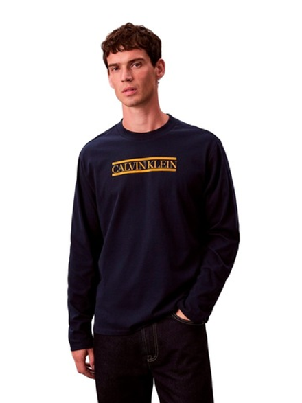 Лонгслив Calvin Klein Line Logo Graphic Relaxed Dark Sapphire